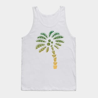 Orange and Green Mexican Palm Tank Top